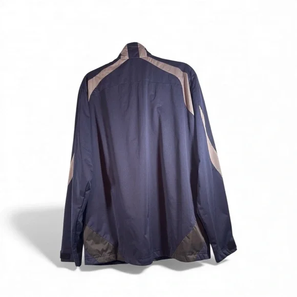 Atlanta Braves Windbreaker Jacket Men L Blue Full Zip Antigua MLB Y2K - Picture 2 of 11